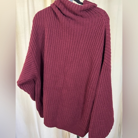 Free People Swim Too Deep Oversized Ribbed Turtleneck Sweater Sz Small Oversize - Picture 5 of 6